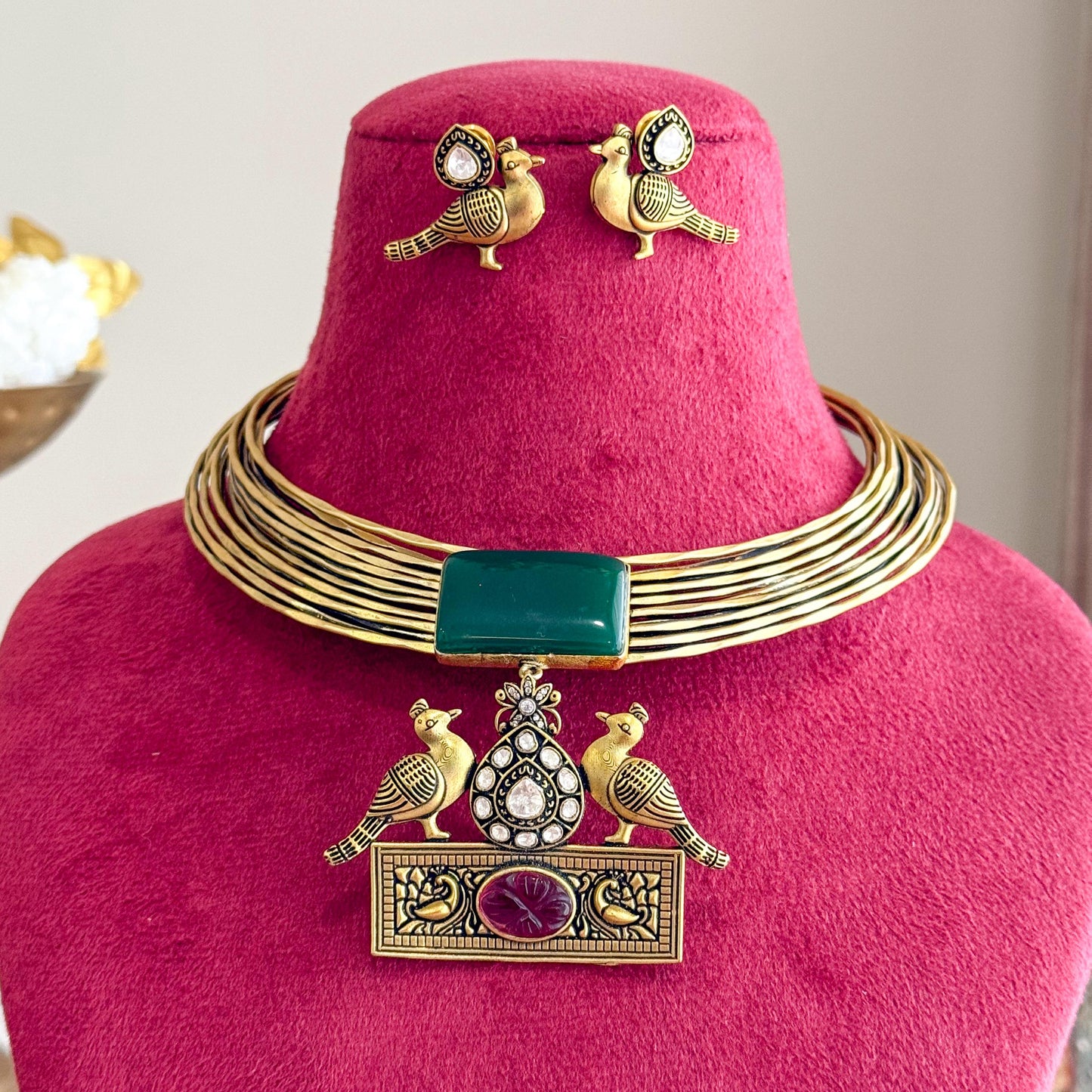 Mayura Brass Hasli Set