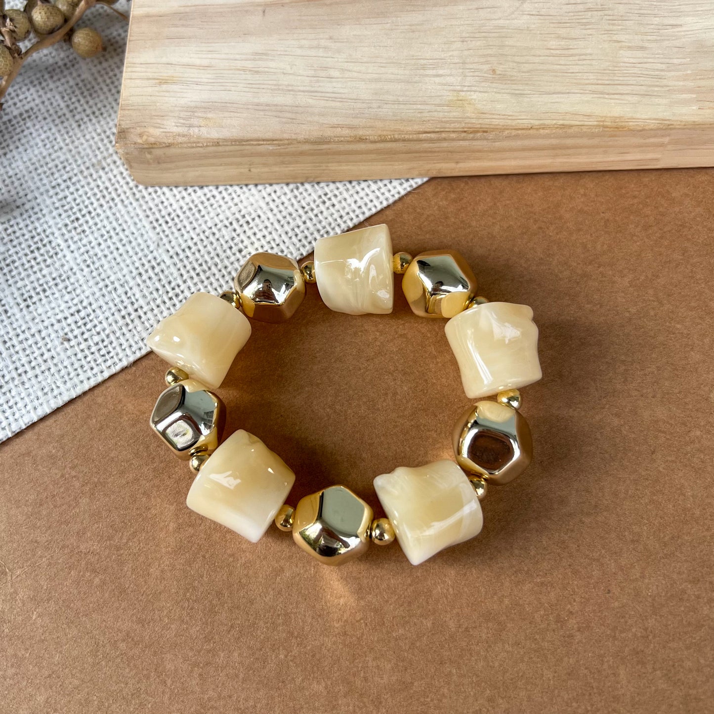 Marble Beads Chunky Bracelet