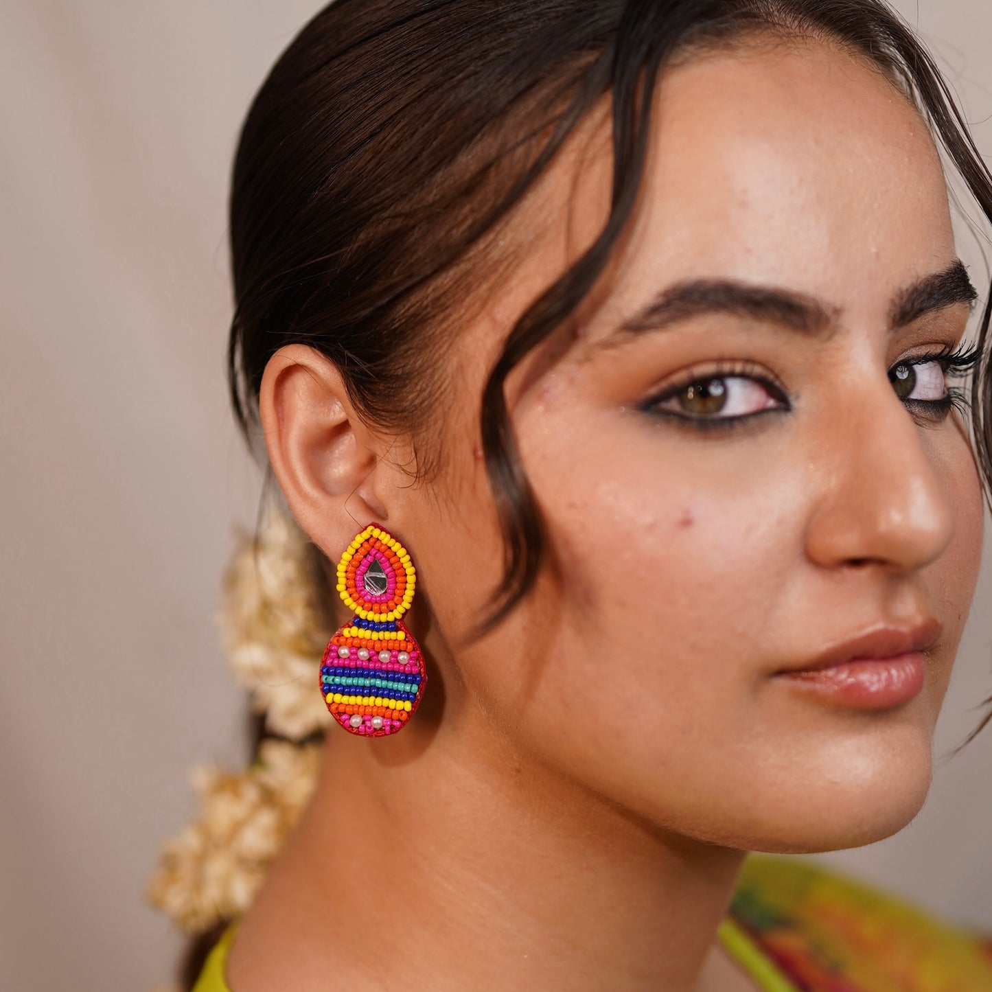 Nitya Multicolour Handmade Beaded Earrings