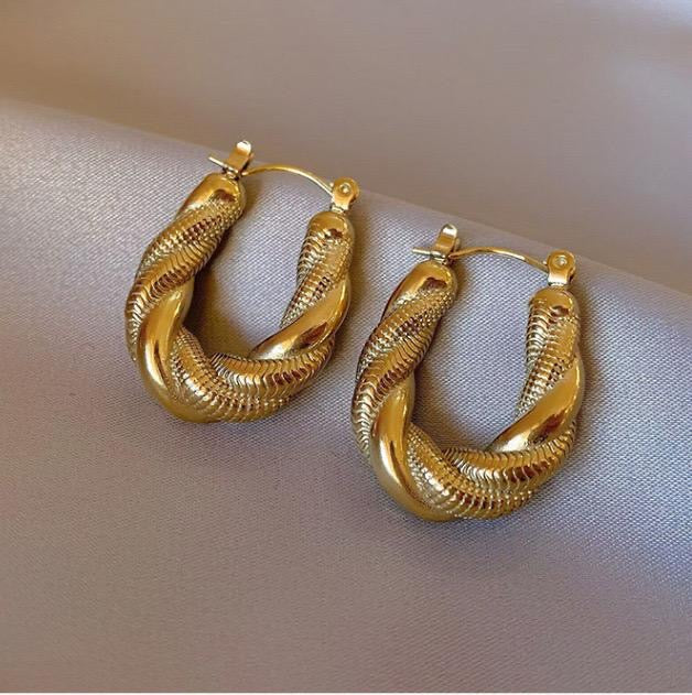 Ettika Twist Hoop Gold Earrings