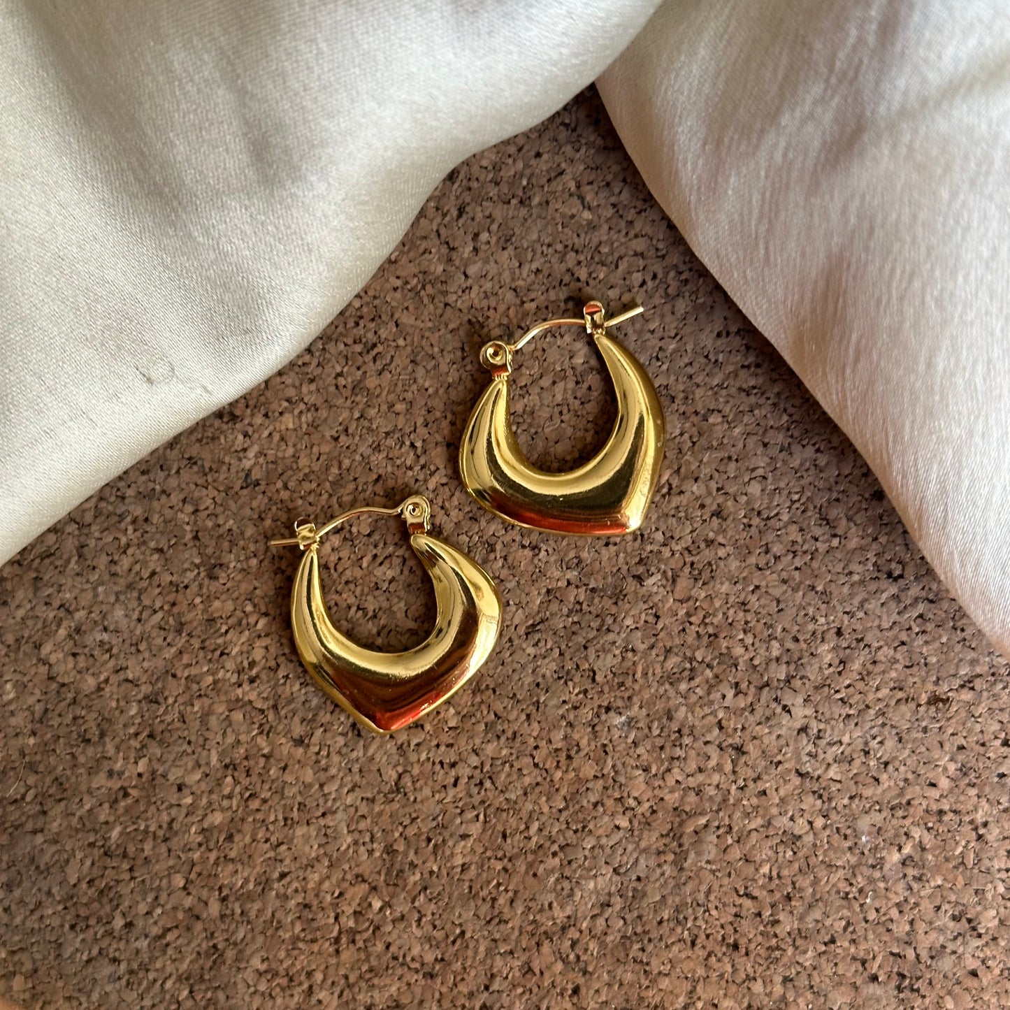 Boho Glam Gold Plated Metal Hoops