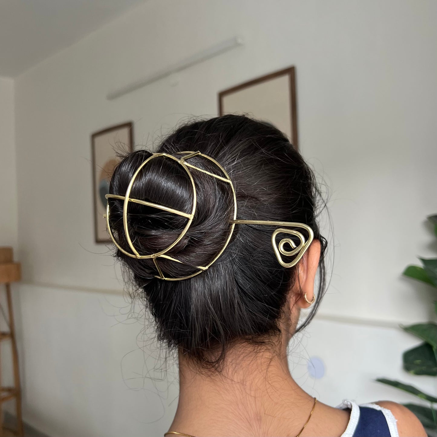 Spiral Fusion Brass Hairpin