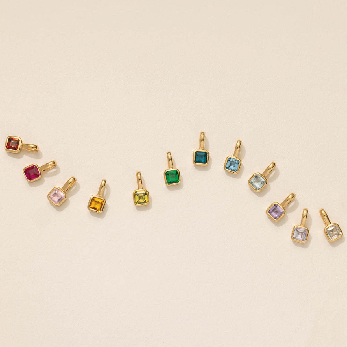 Birthstone Charm Stainless Steel Pendant