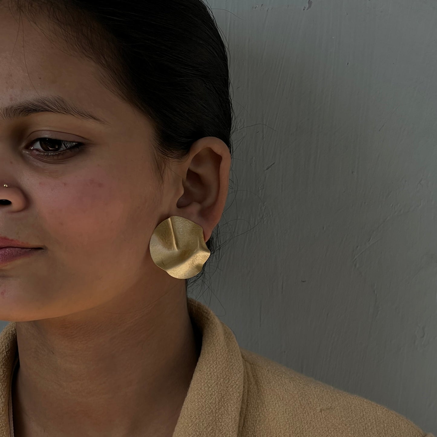 Freya Handmade Brass Ring & Earrings Combo