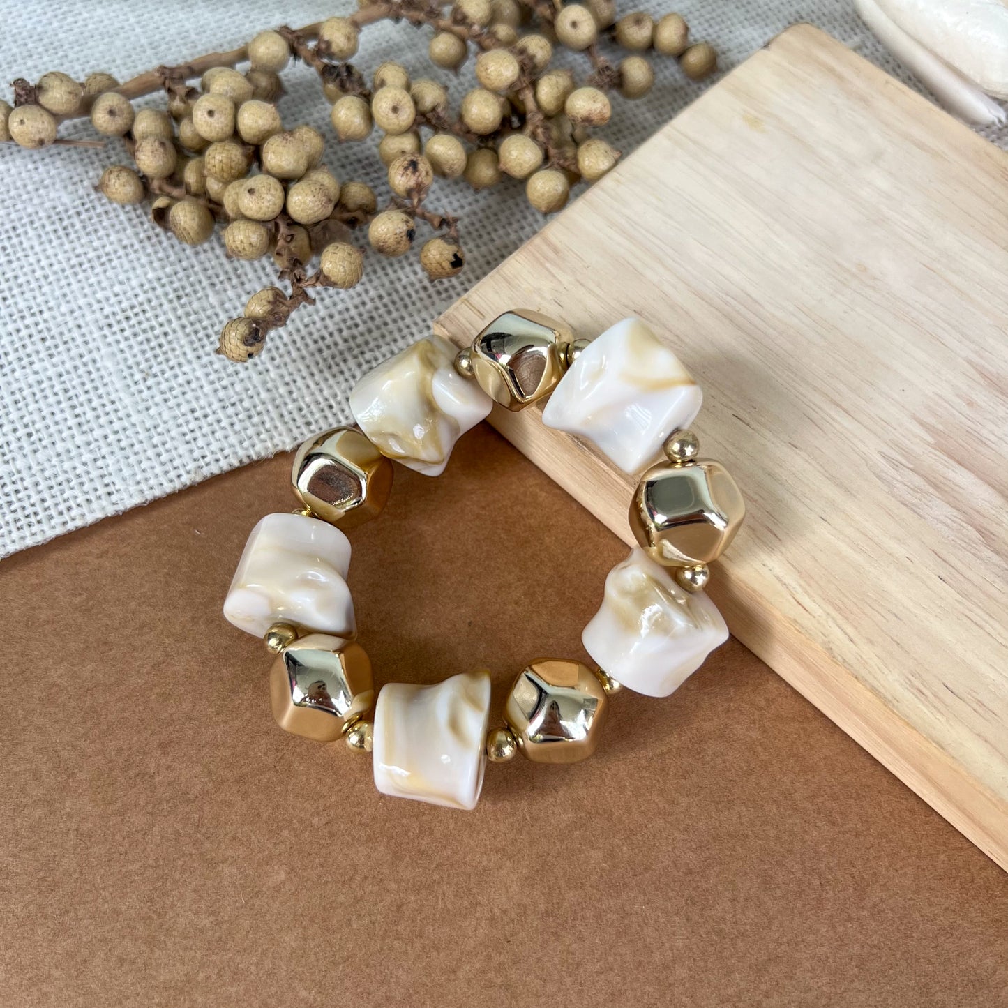 Marble Beads Chunky Bracelet