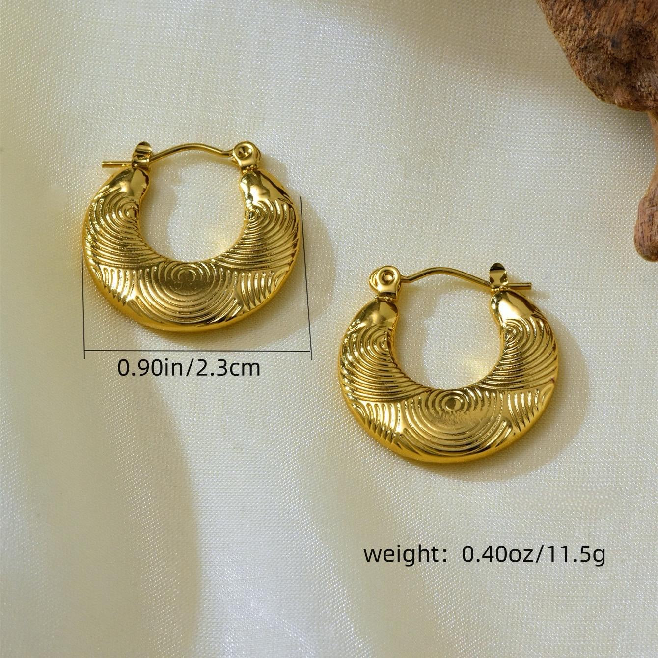Boho Glam Gold Plated Metal Hoops