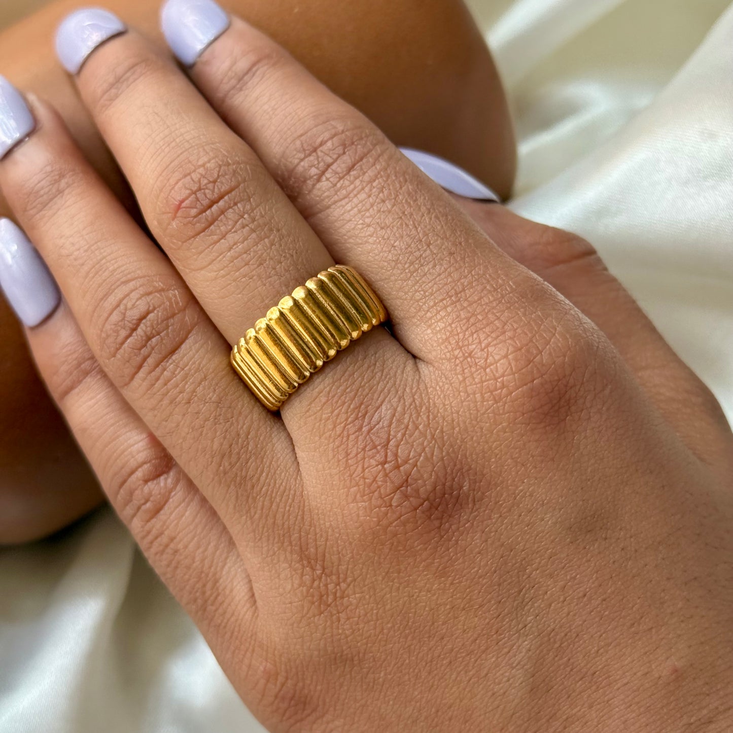 Coil Stainless Steel 18K Gold Plated Band Ring