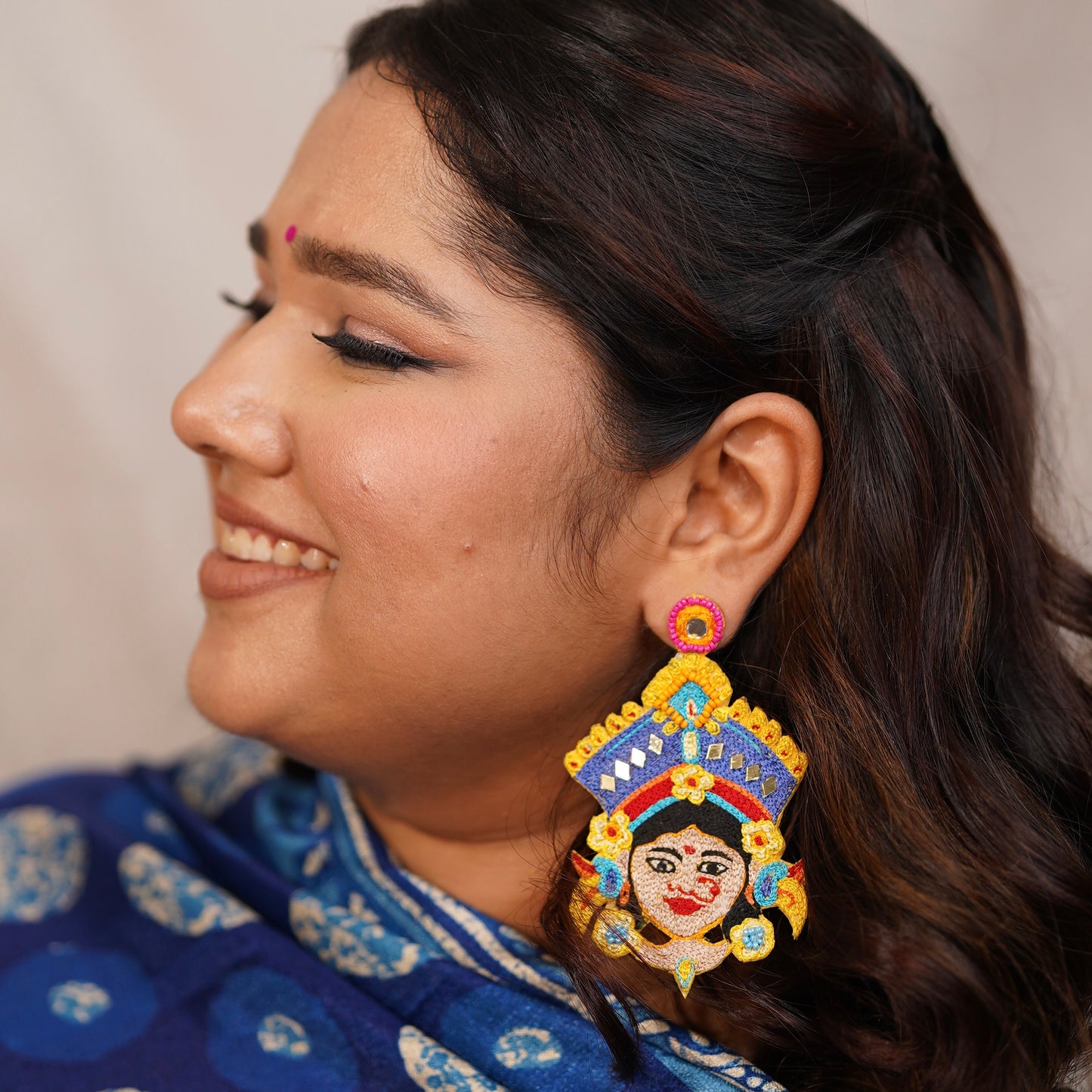 Durga 2.0 Blue Handmade Beaded Earrings