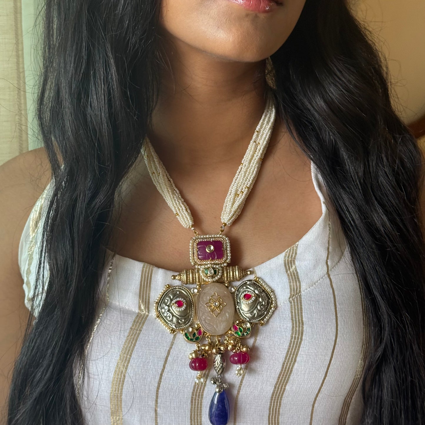 Zafran Antique Brass Necklace