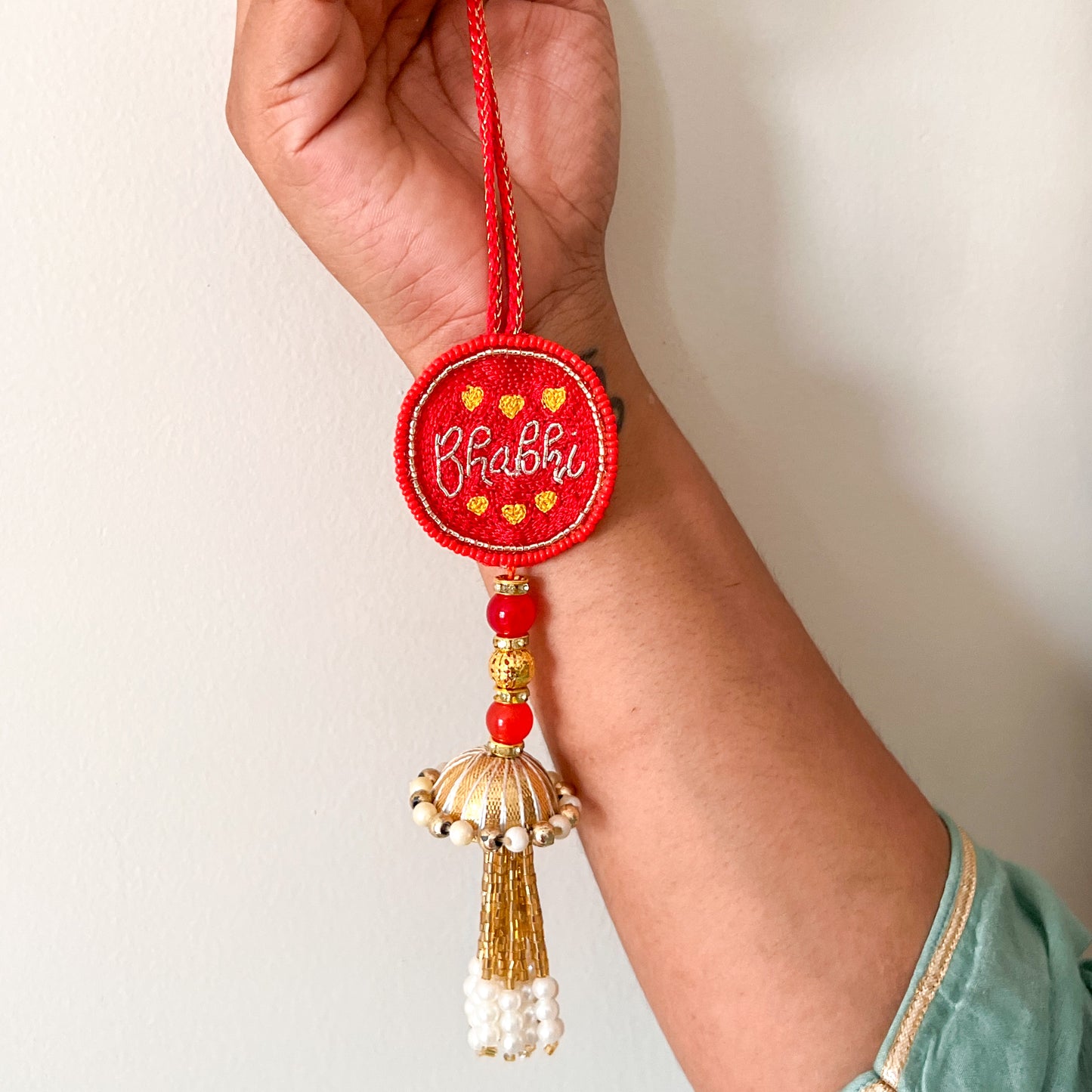 Bhabhi Beaded Lumba - Red