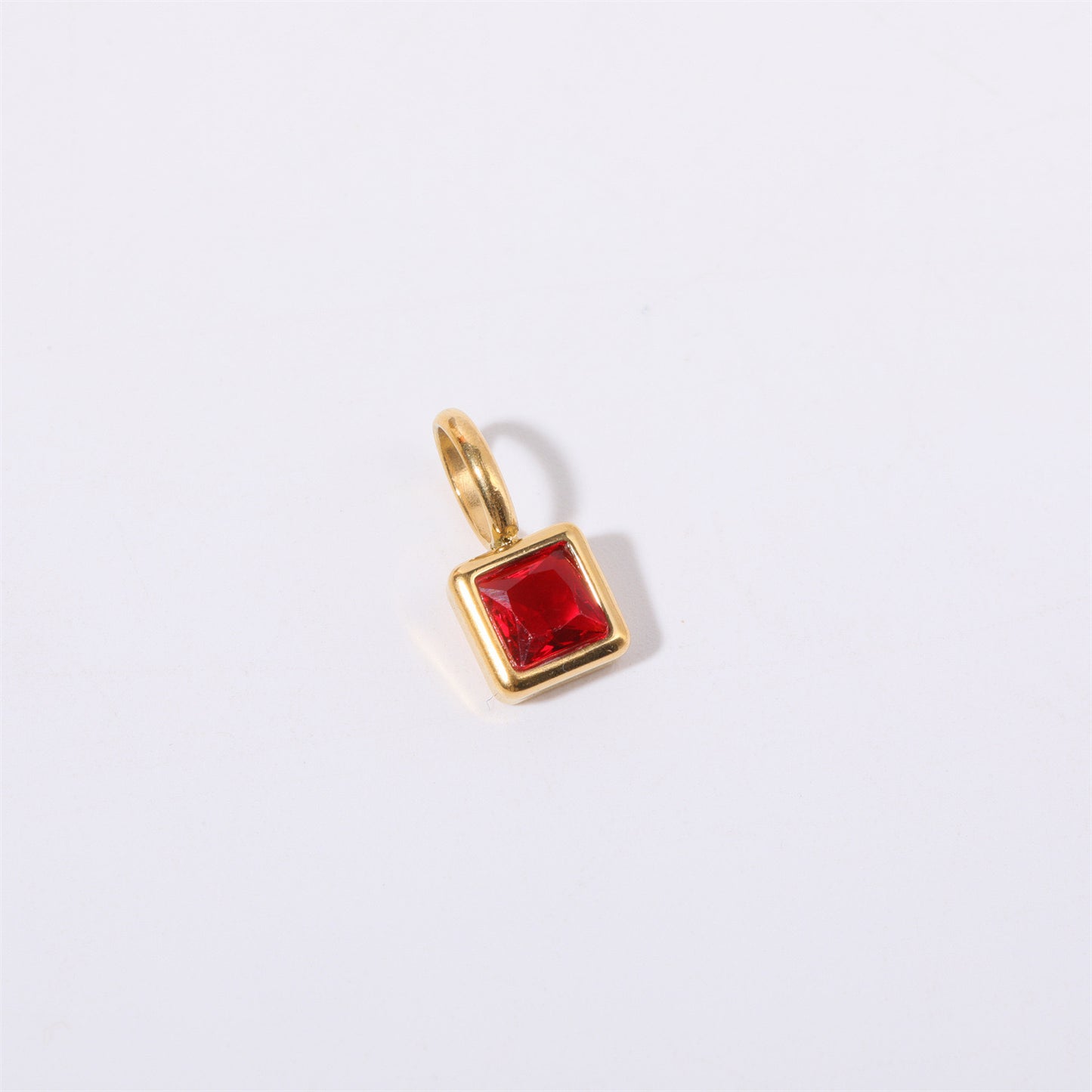 Birthstone Charm Stainless Steel Pendant