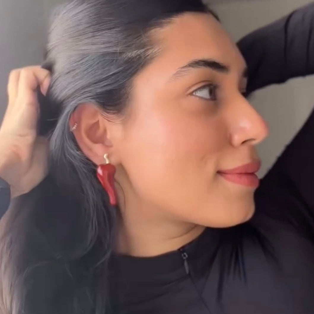 Chilly Hot Mirchi Enamel Studs