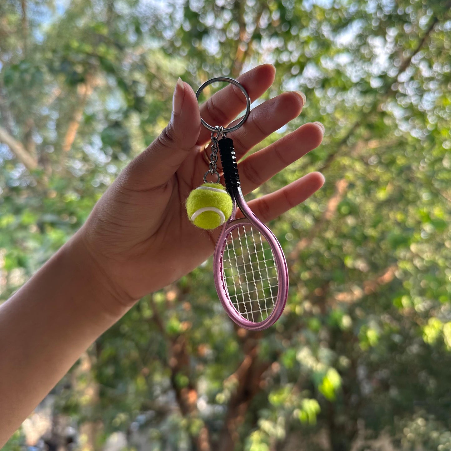 Mini Tennis and Ball Keychain
