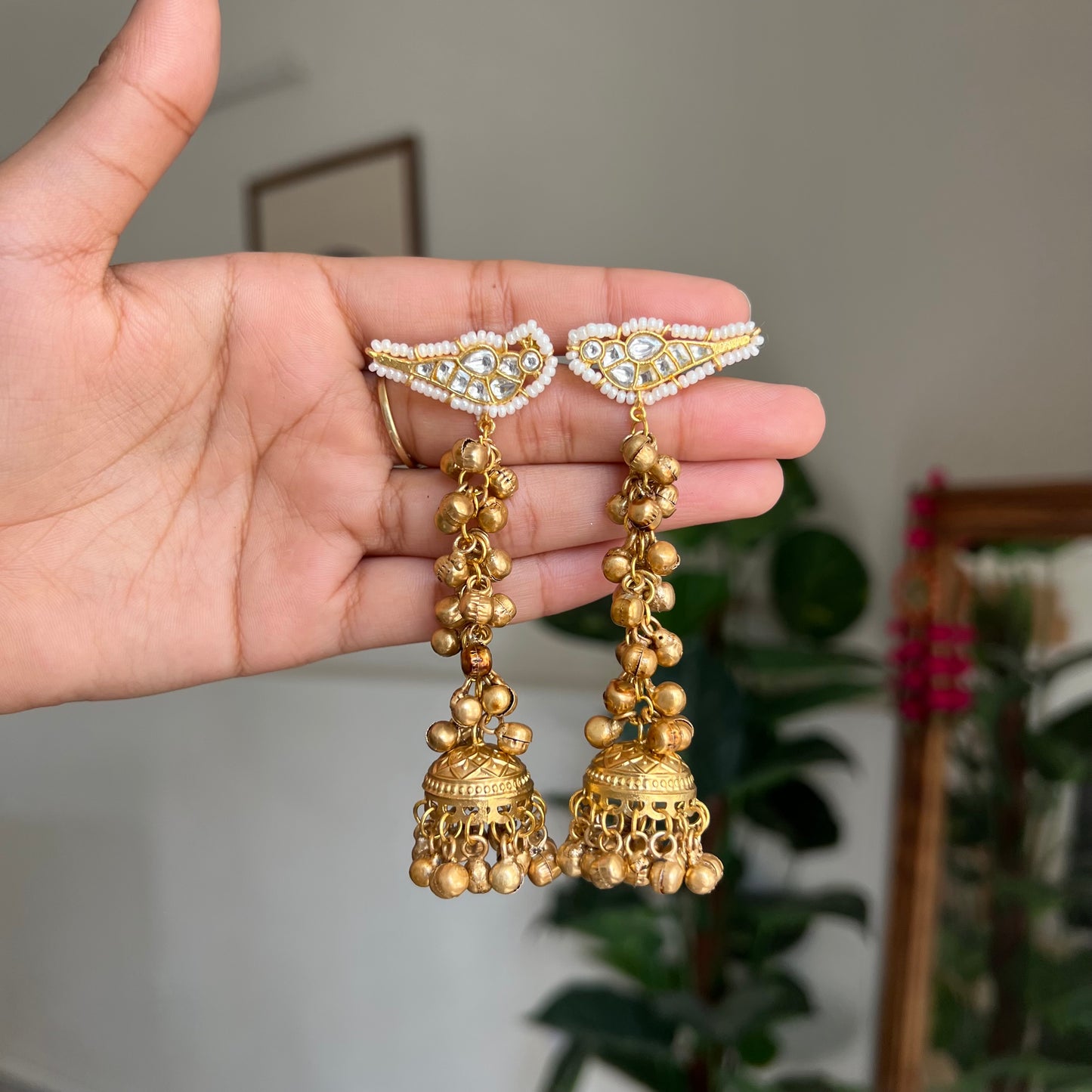 Mayura Ghungroo Jhumkas