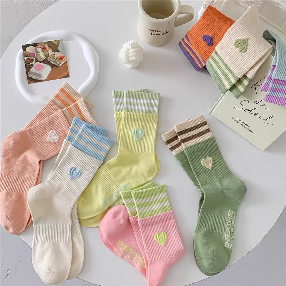 Candy Hearts Crew Socks