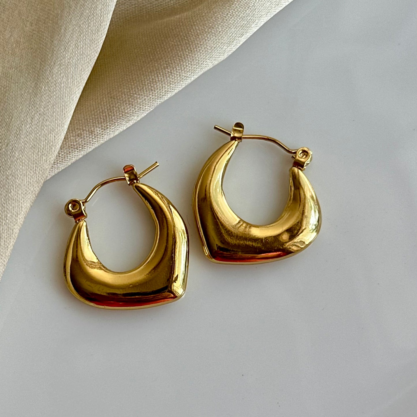 Boho Glam Gold Plated Metal Hoops