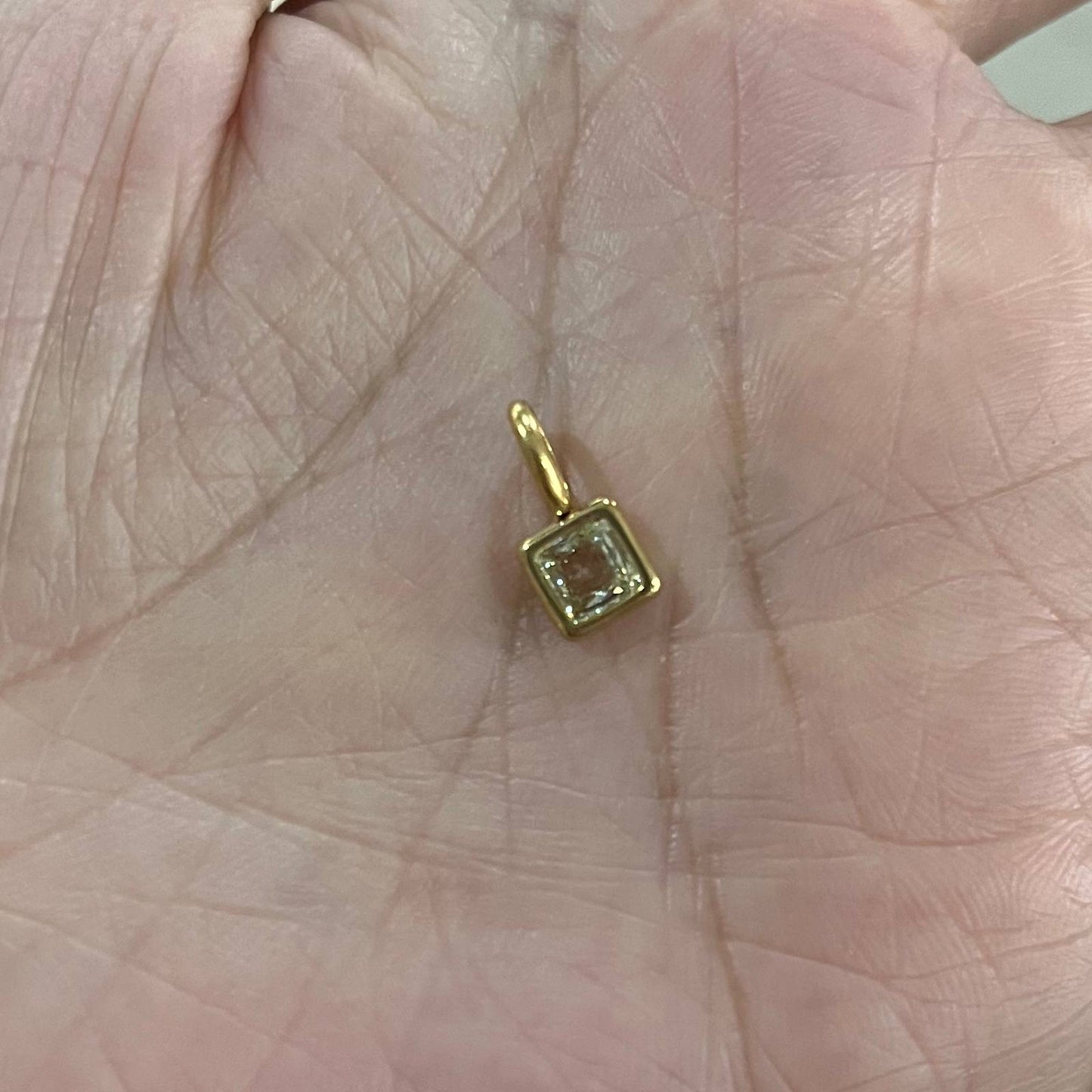 Birthstone Charm Stainless Steel Pendant