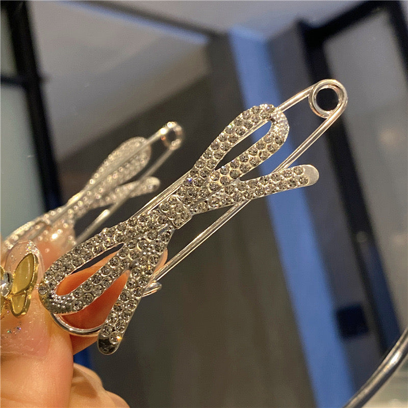 Silver Spark Bow Pin