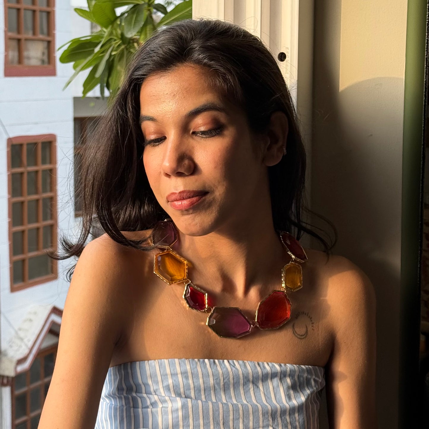 Pop Parade Alloy inlay Resin (Necklace + Earrings)