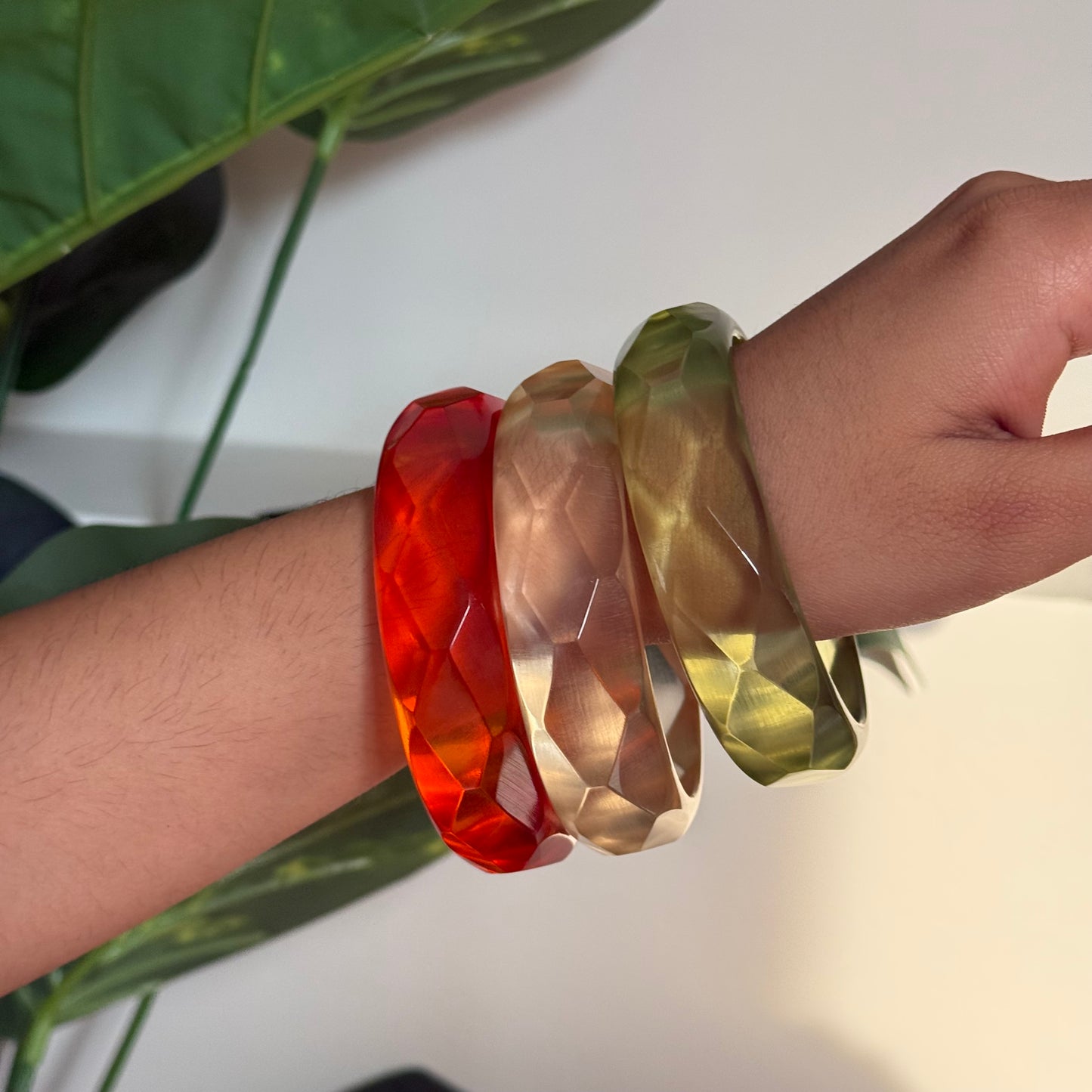 Resin Pop Bangle Stack-Set of 6