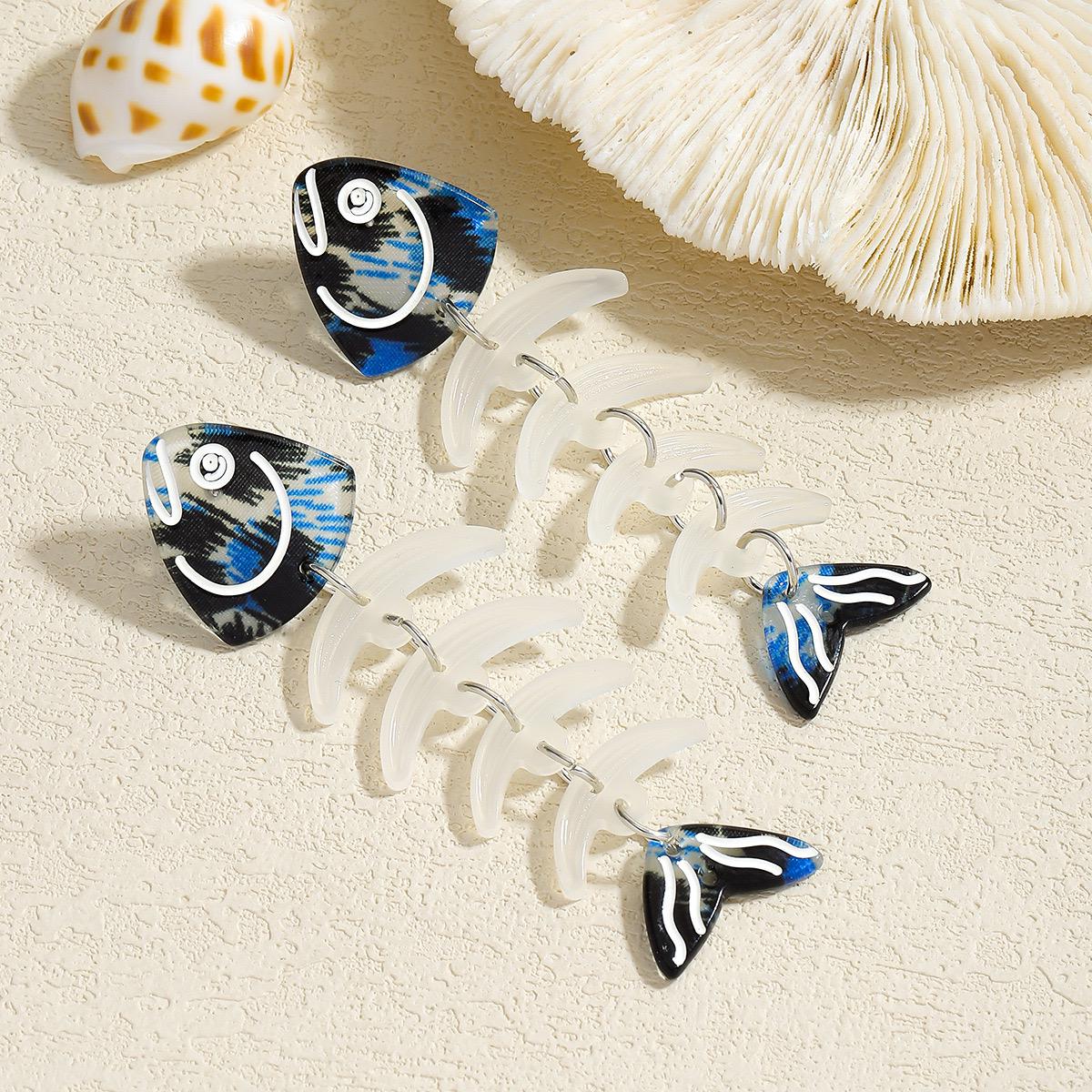 Fish Blue Acrylic Earrings