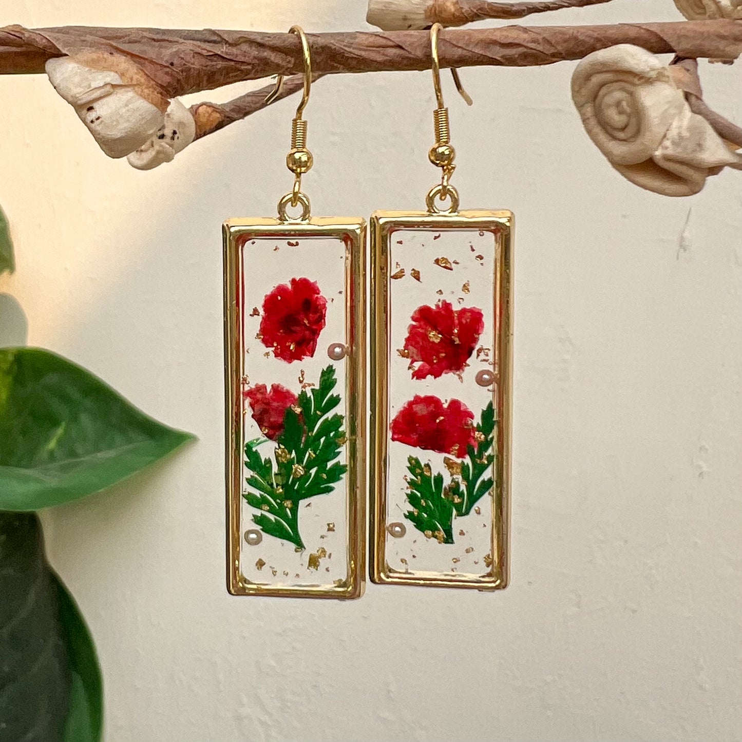 Floral Frame Drop Earrings