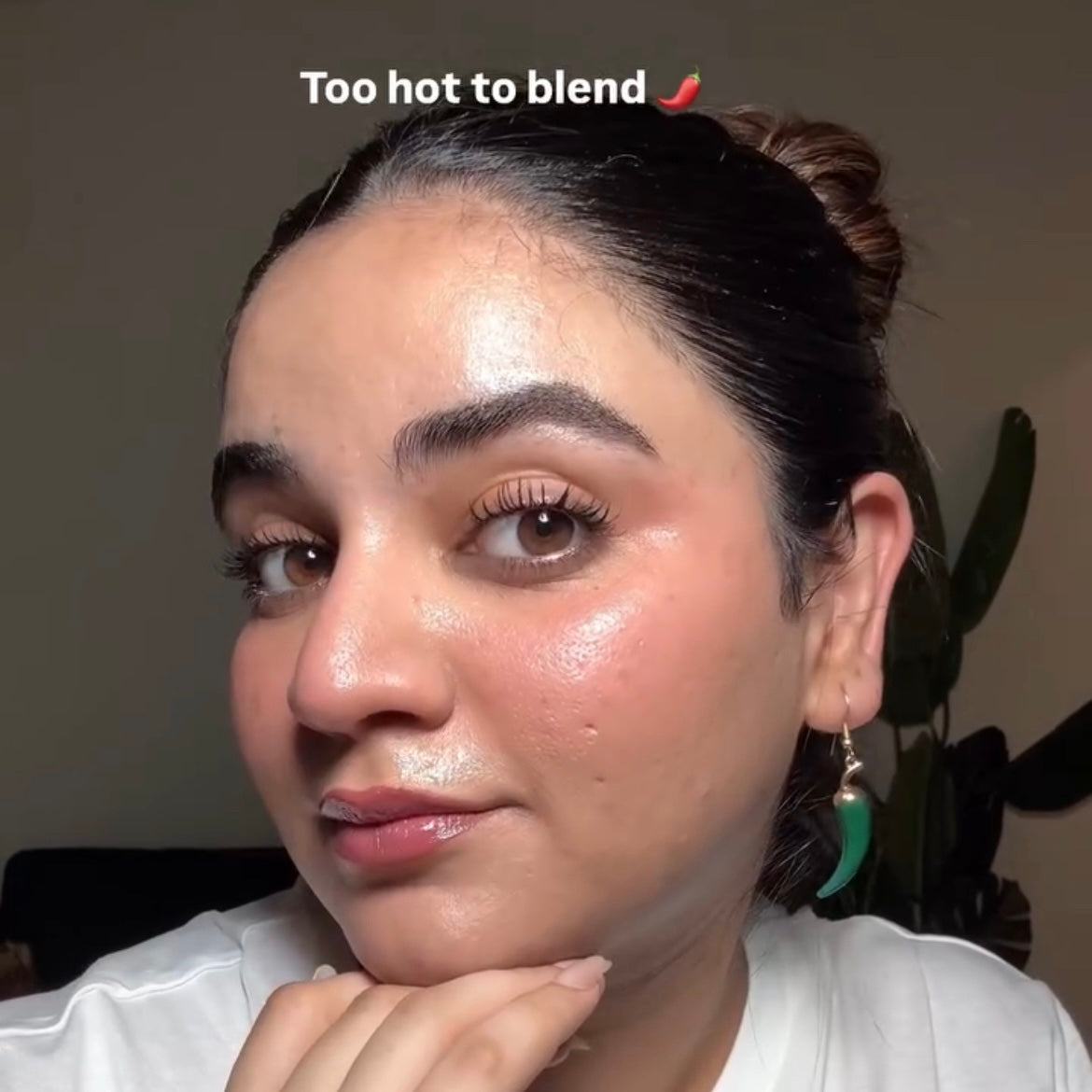 Green Mirchi Metal Earrings