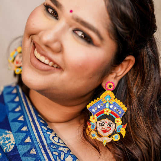 Durga 2.0 Blue Handmade Beaded Earrings