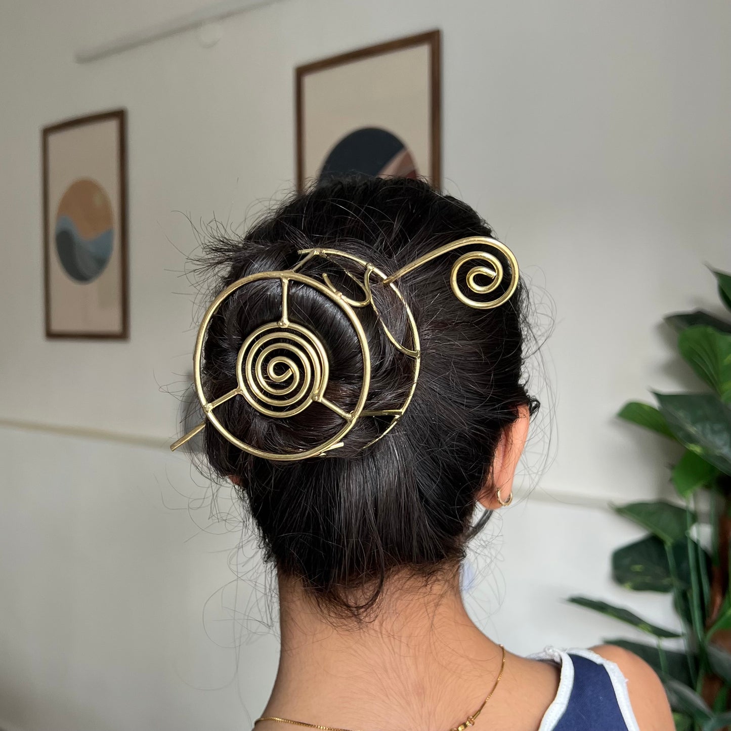 Spiral Charm Brass Hairpin