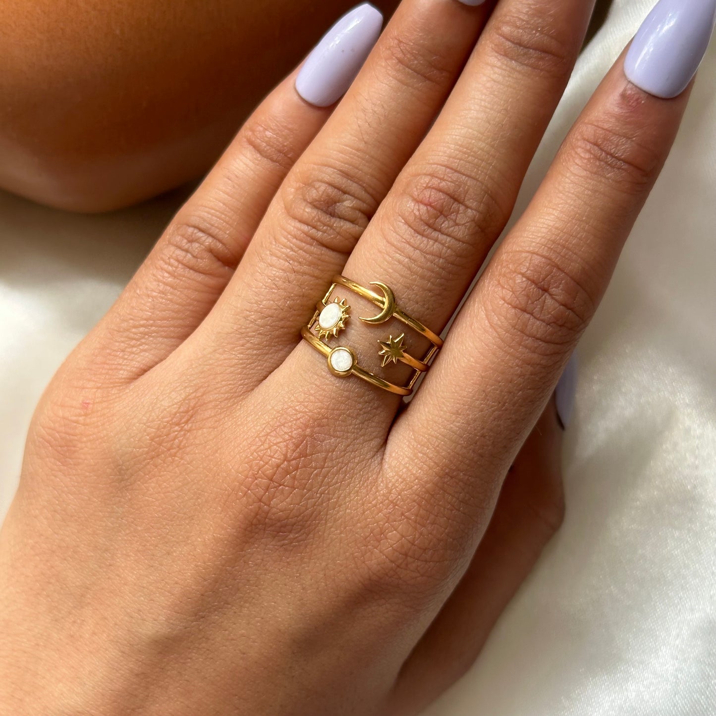 Celestial Glow Gold Ring