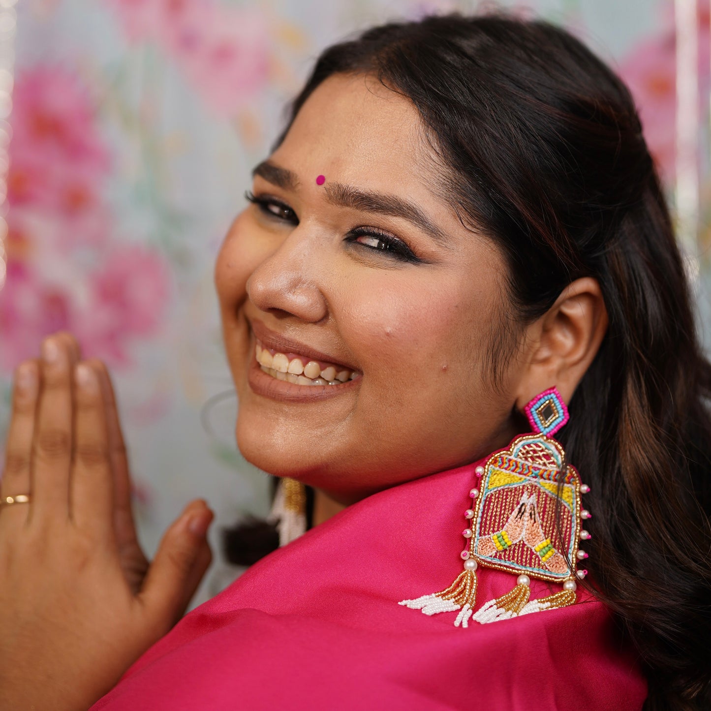 Barati Pink Handmade Beaded Earrings