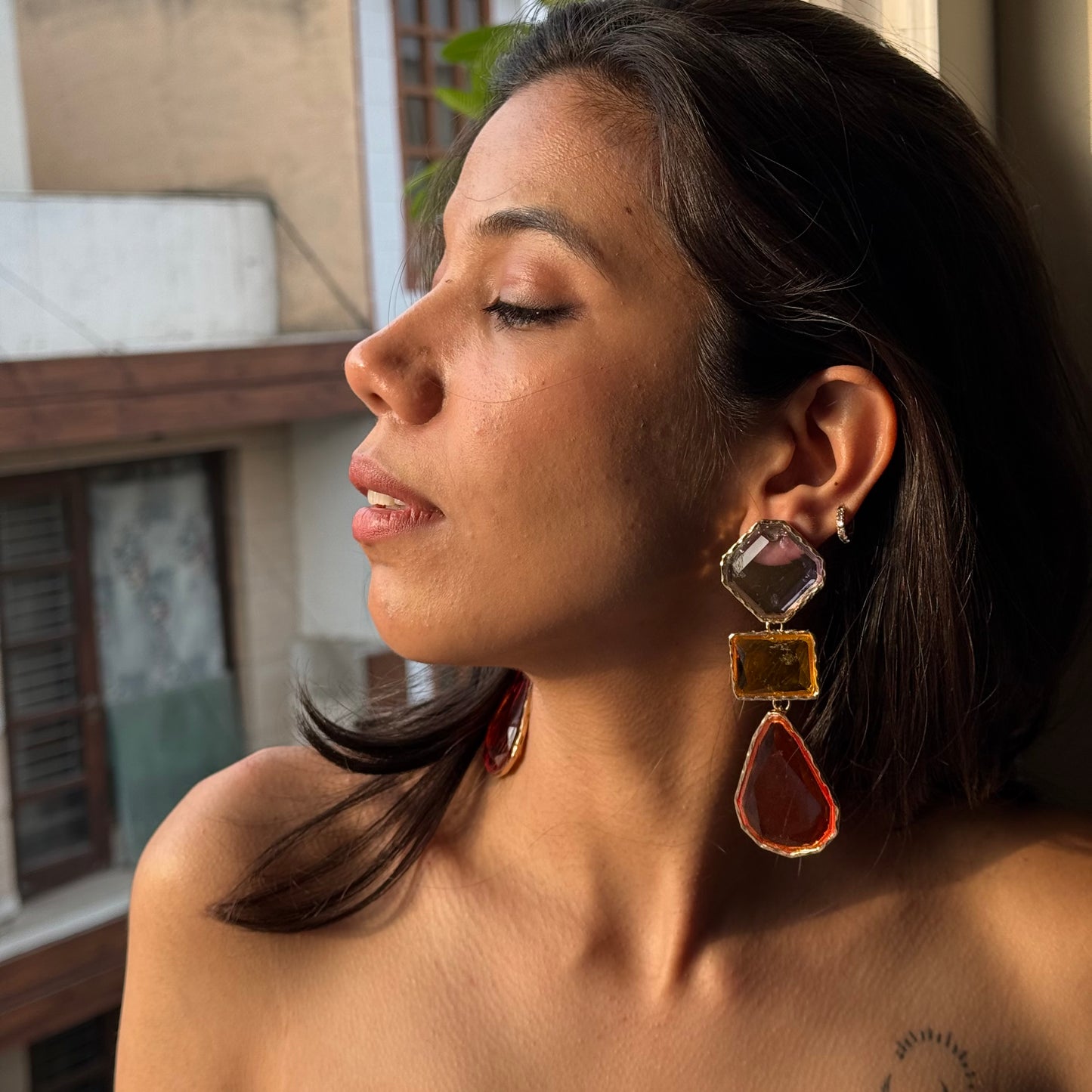 Pop Parade Alloy inlay Resin (Necklace + Earrings)