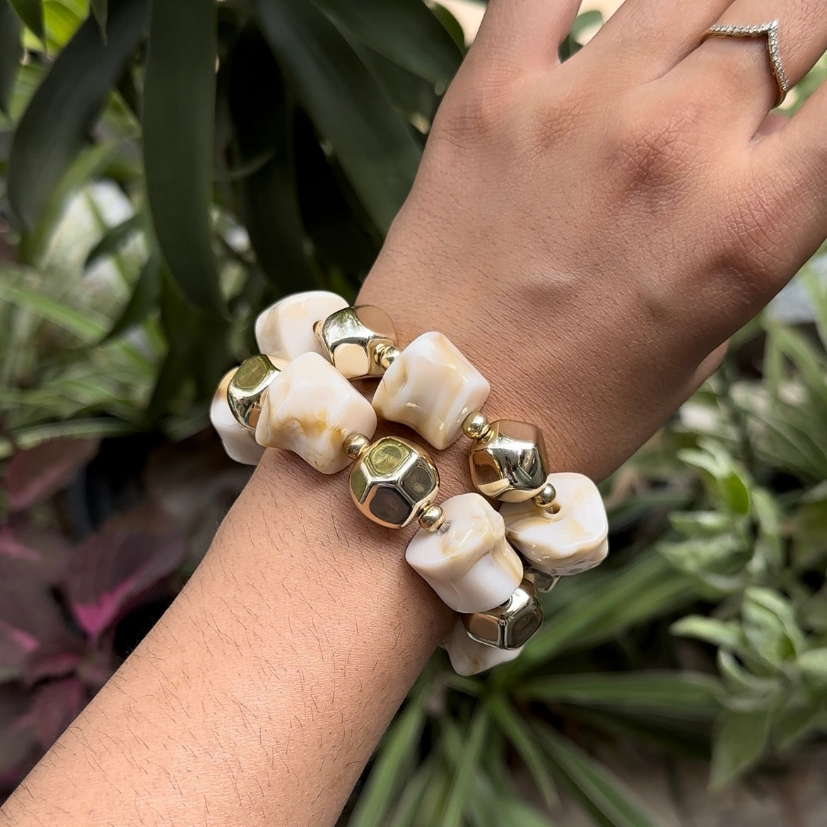 Marble Beads Chunky Bracelet