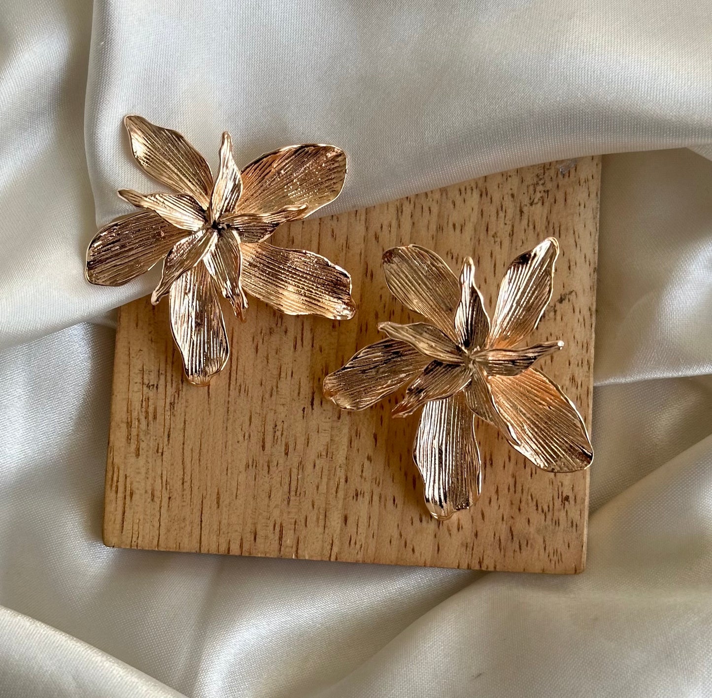 Romania Rose Gold Statement Flower Earring