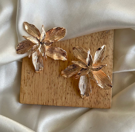 Romania Rose Gold Statement Flower Earring