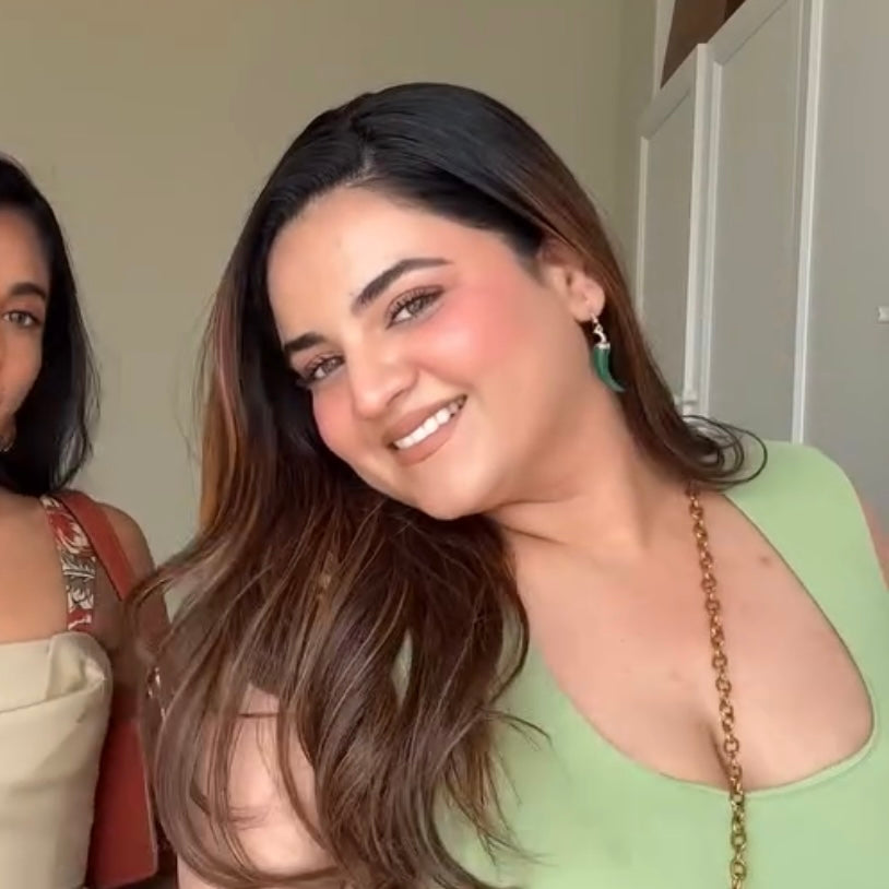 Green Mirchi Metal Earrings