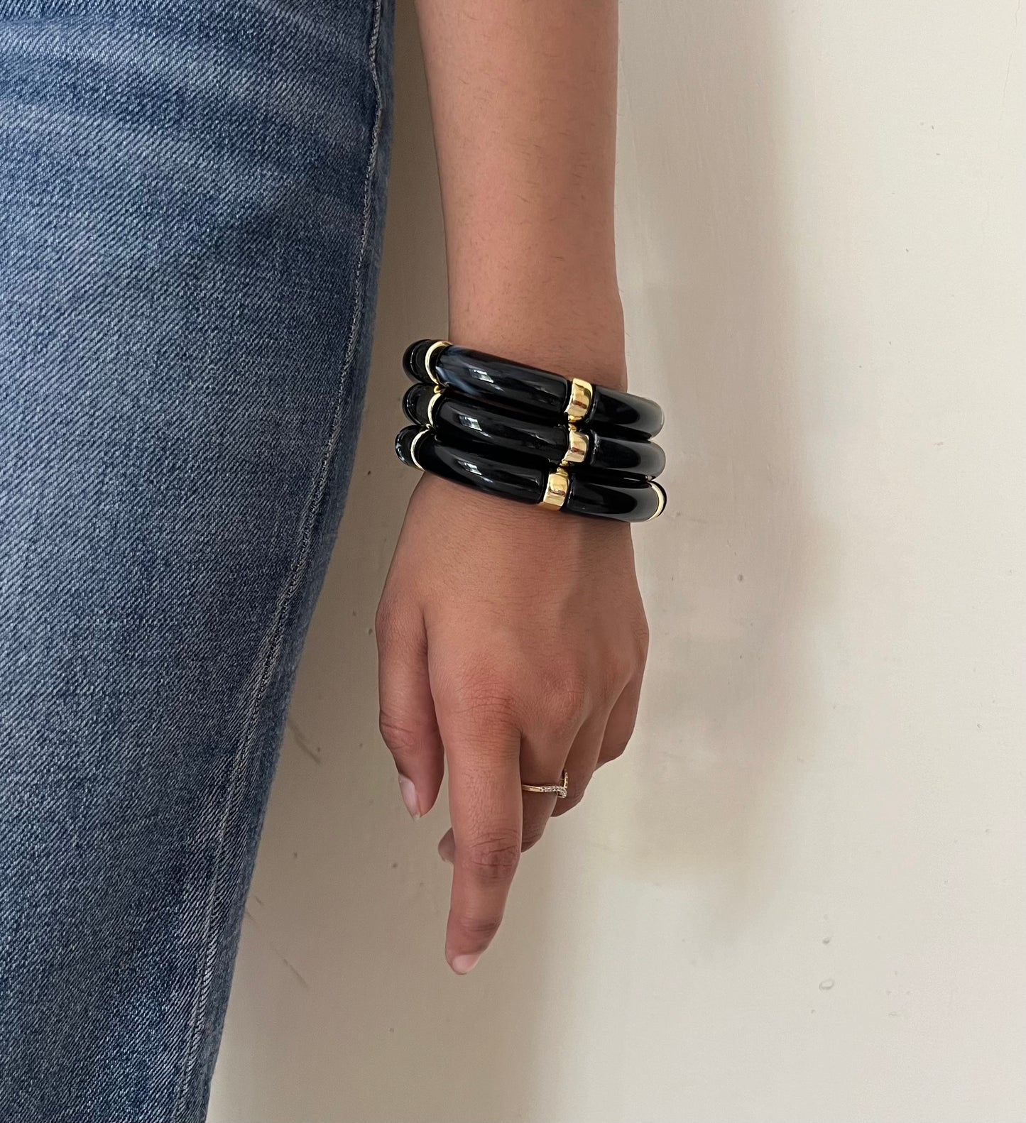 Retro Black Acrylic Bracelet