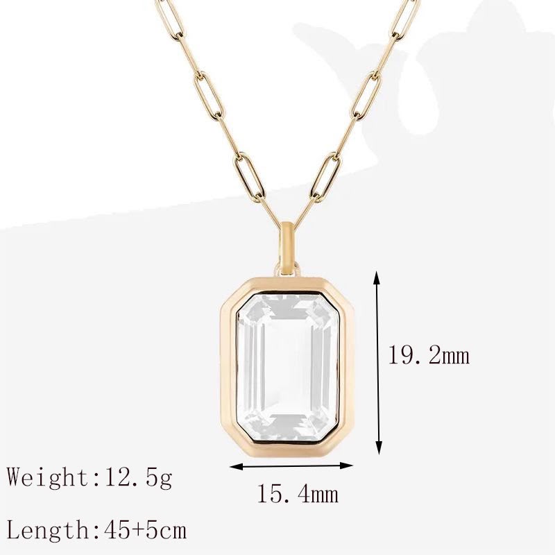 Crystal Frame Pendant Necklace