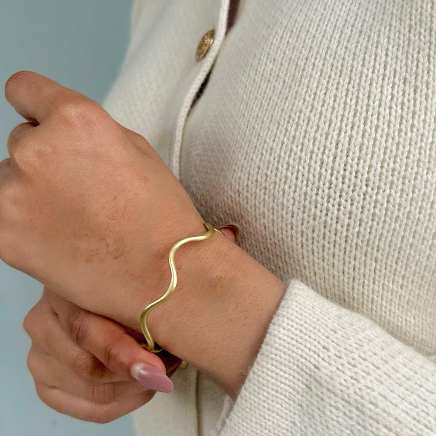 Wavy Handmade Brass Bangle