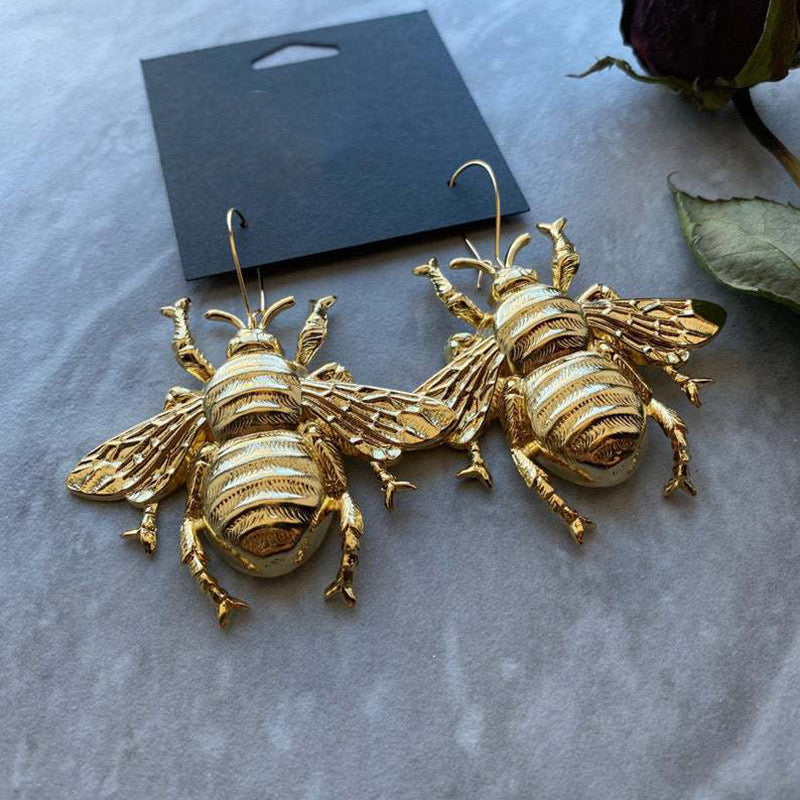 Golden Bee Metal Earring