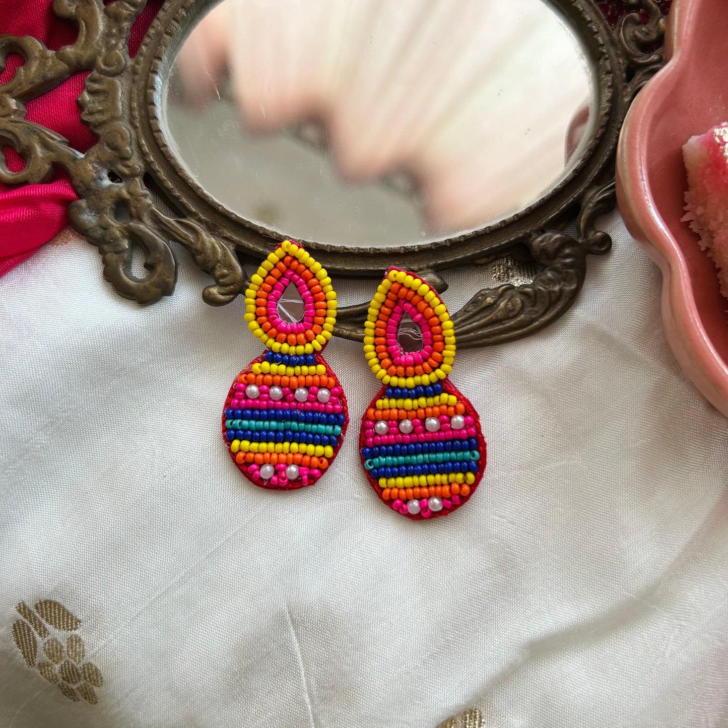 Nitya Multicolour Handmade Beaded Earrings