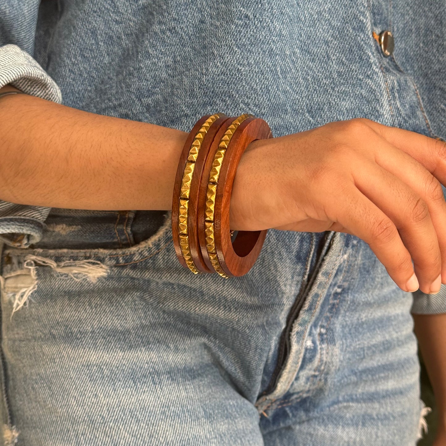 Wooden Handmade Bangle-Set of 2