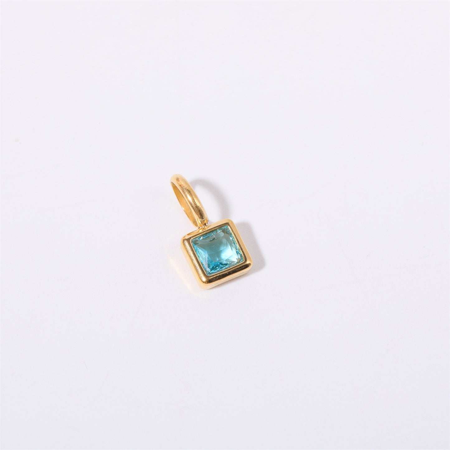Birthstone Charm Stainless Steel Pendant