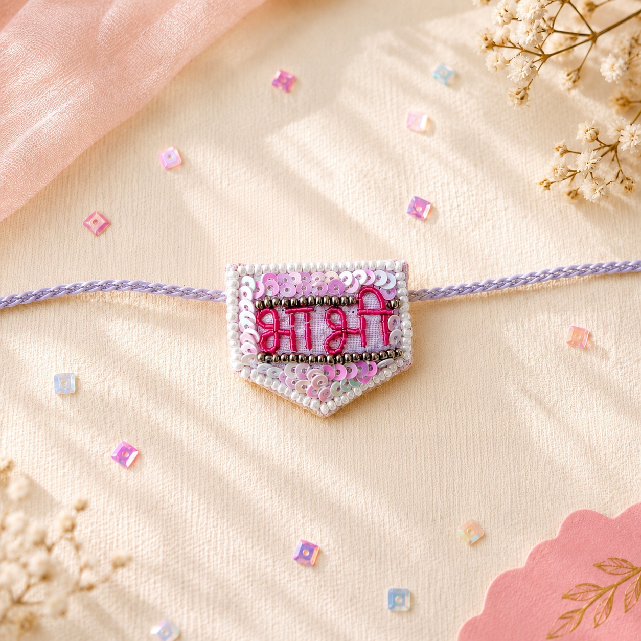 Bro Bhabhi Handmade Beaded Rakhi