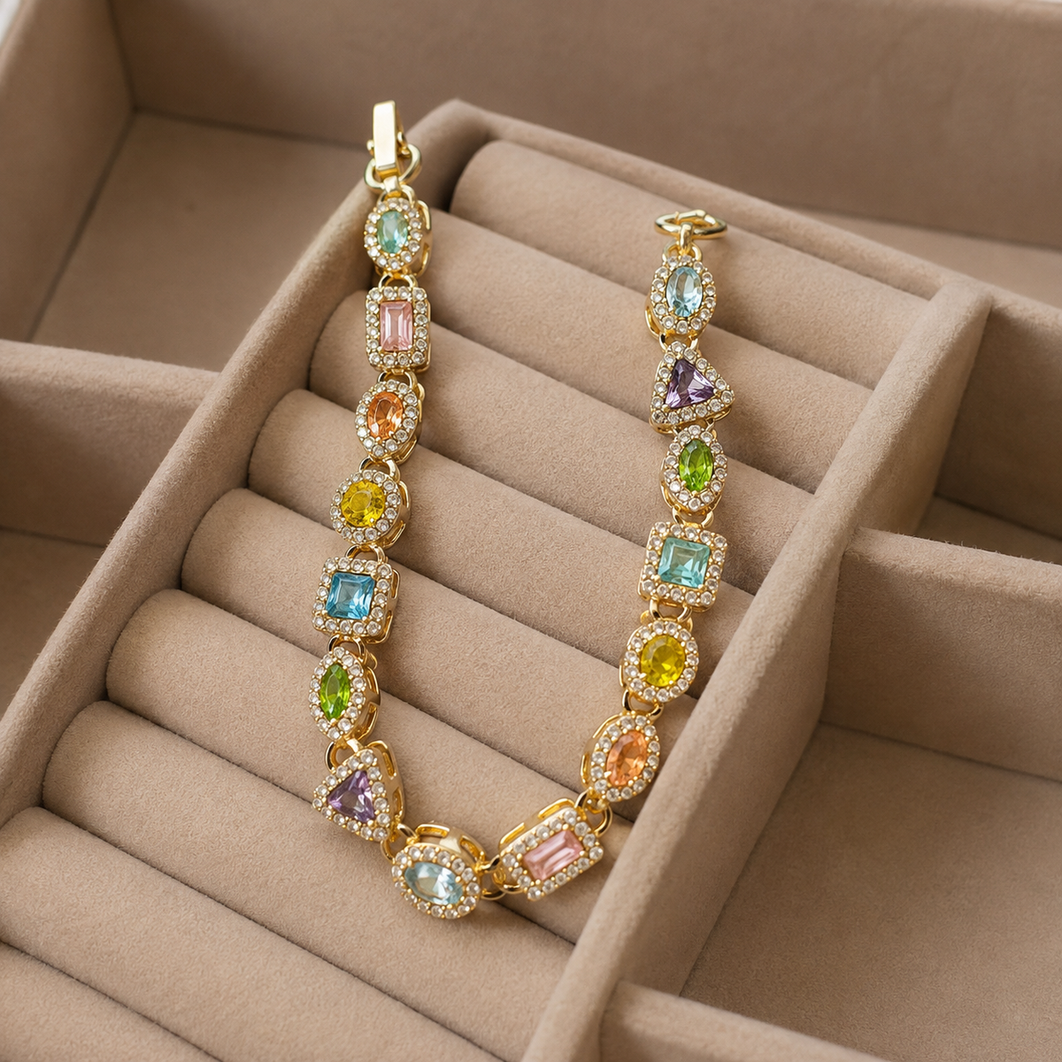 Rainbow Gemstone Tennis Bracelet