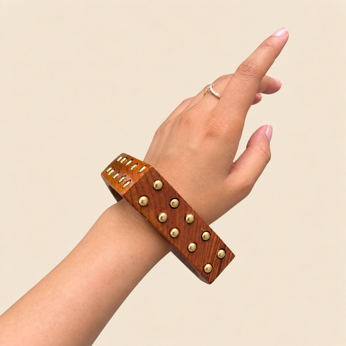 Polka Square Wooden Handmade Bangle