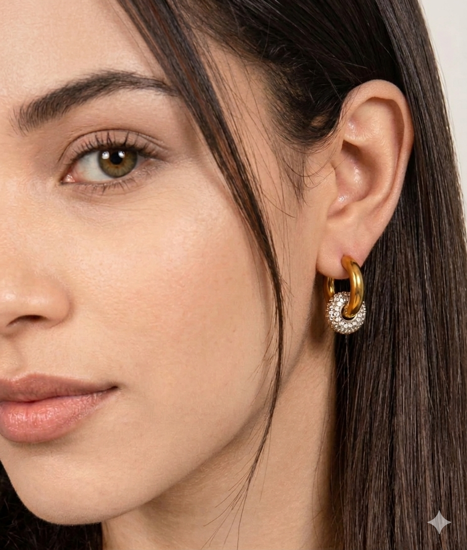 After Hours Rhinestone Dual Link Hoops