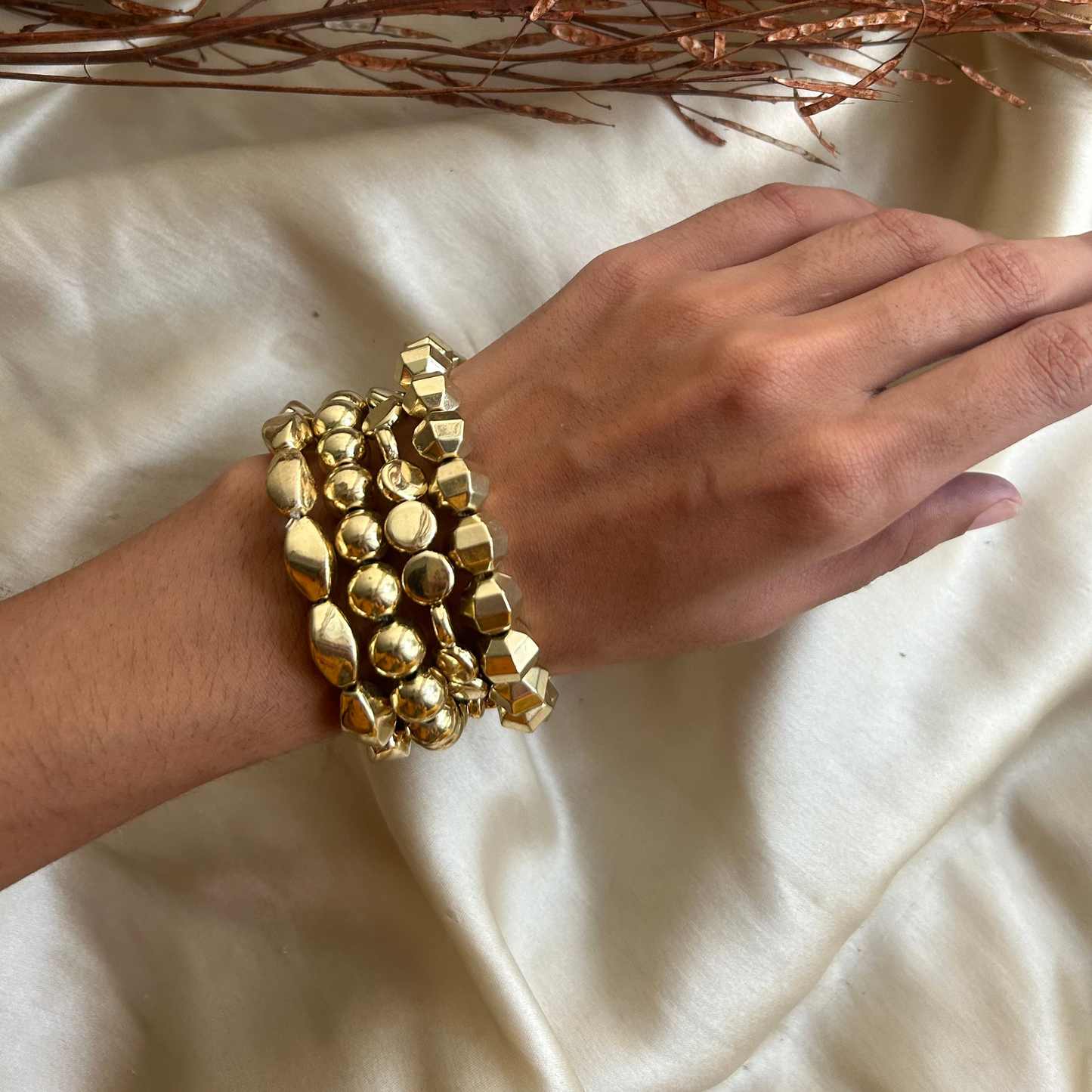 Elizabeth Stack of 4 Gold Bracelets