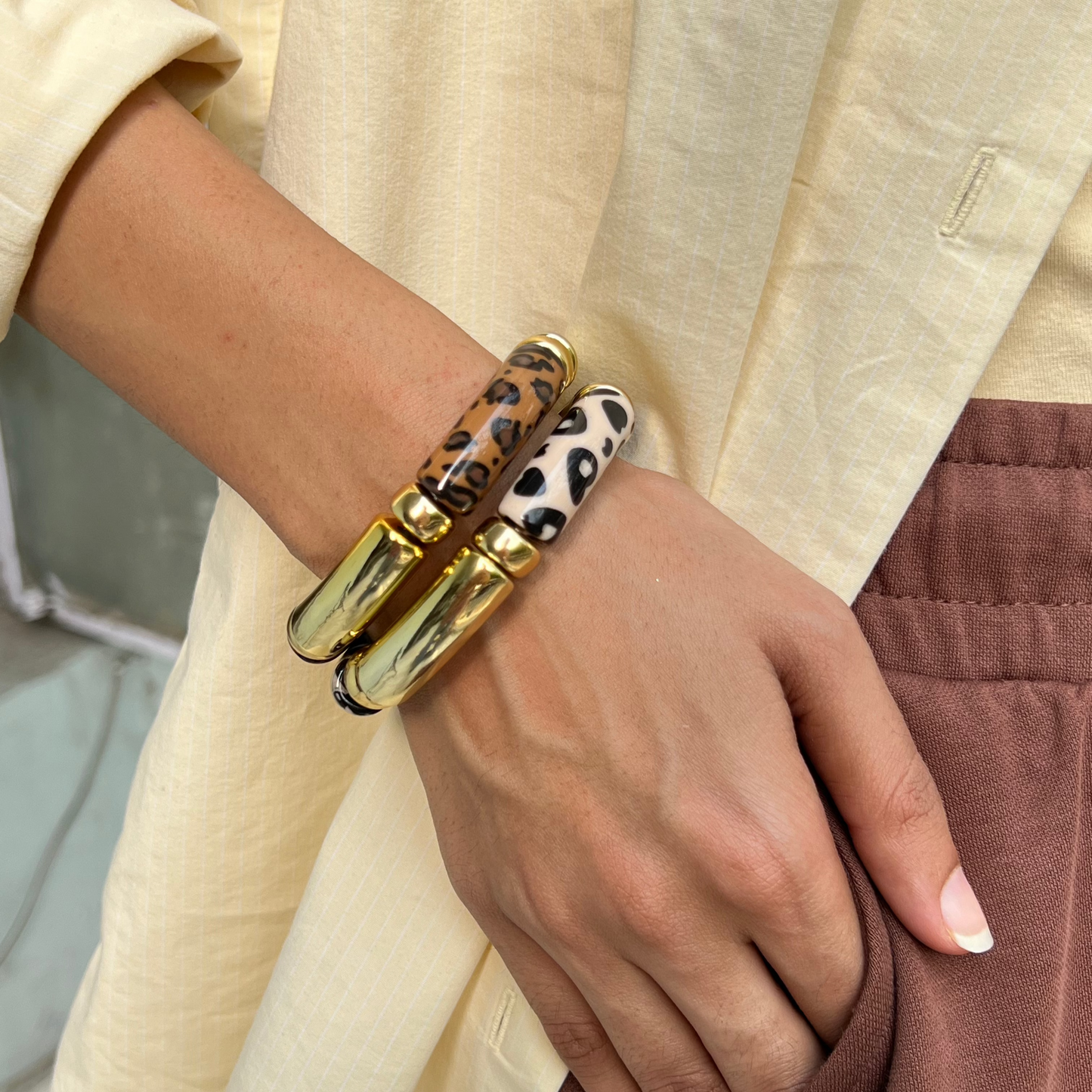 Leopard Luxe Resin Acrylic Bracelet