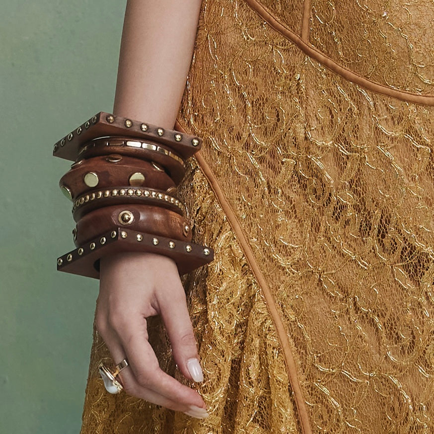 Wooden Handmade Bangle Combo of 6